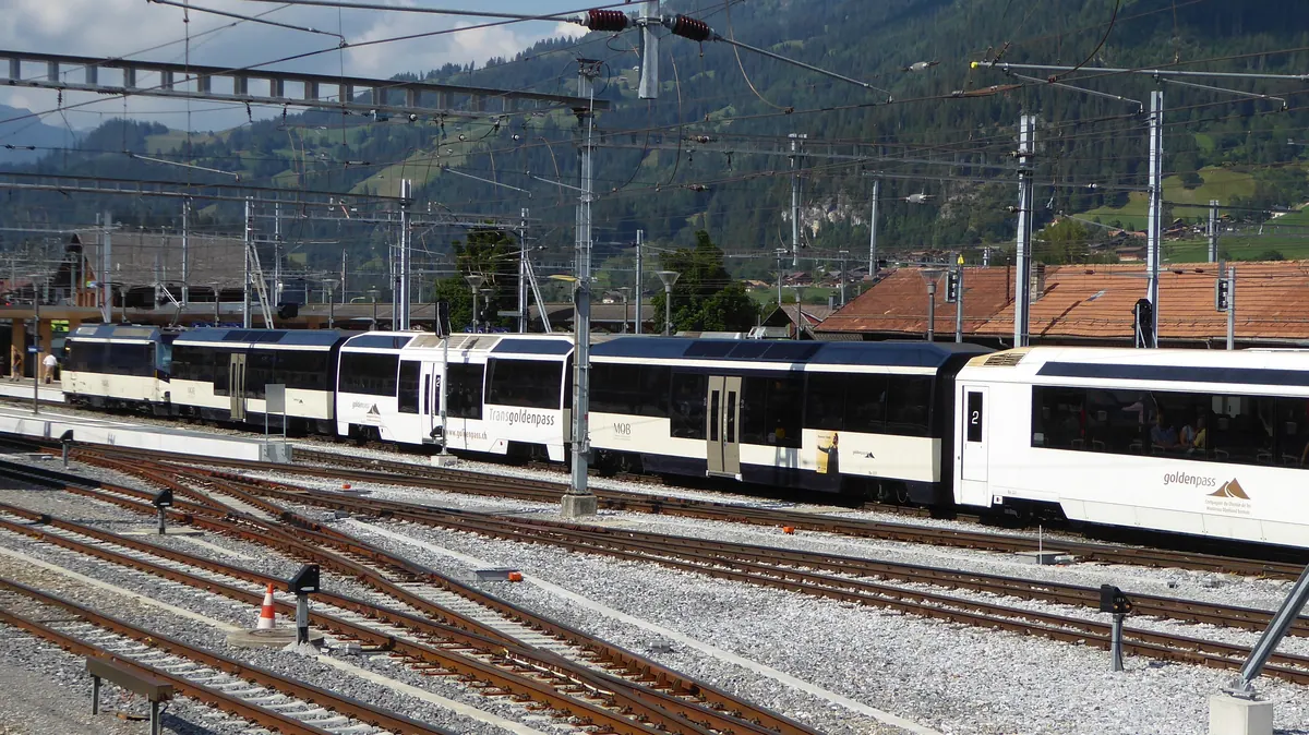MOB GoldenPass panoramic train on the Montreux Oberland Bernois line